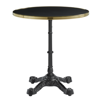Parisian Complete Dining Table - 70cm Diameter - Black with Nevada Black Base