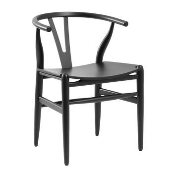 Wishbone Style Armchair - Solid Beech - Satin Black